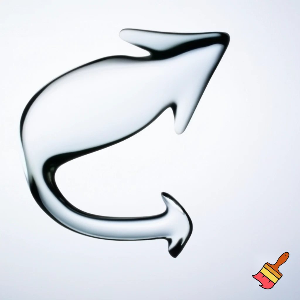 a clear arrow (like apples liquid glass) without the middle line (<) there should be no background and it should be clear so i can see through it when i use it somewhere