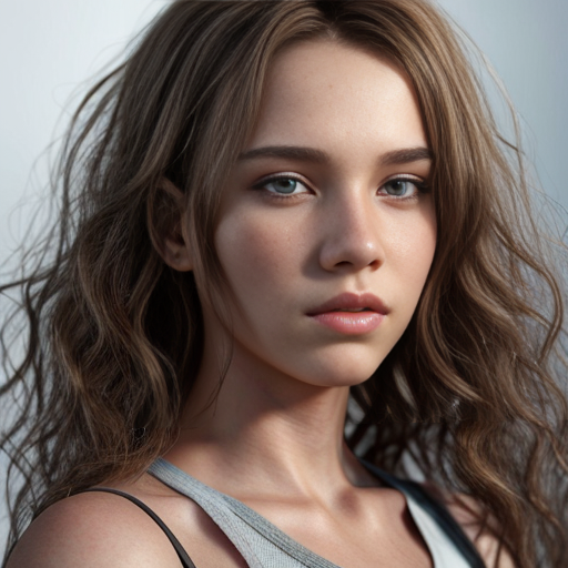 Finnish girl, brunette, curly hair