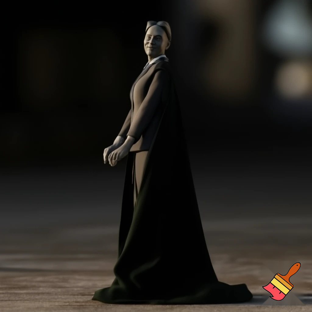 claudia sheinbaum holding hands with the devil and smiling, full body, 