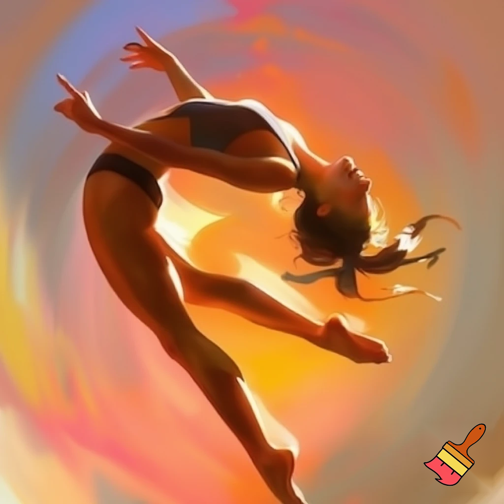 A woman doing a cartwheel