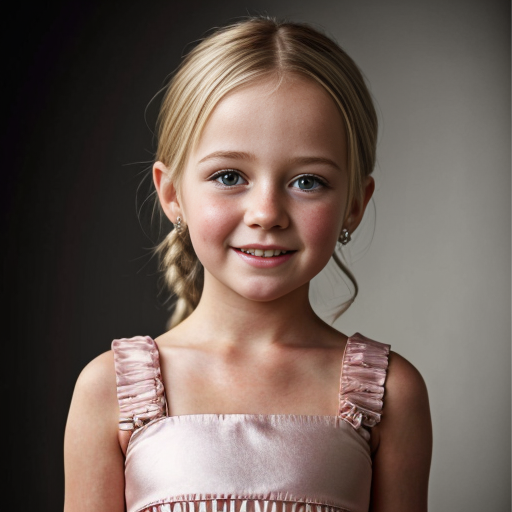 german little girl, blonde hair, party dress