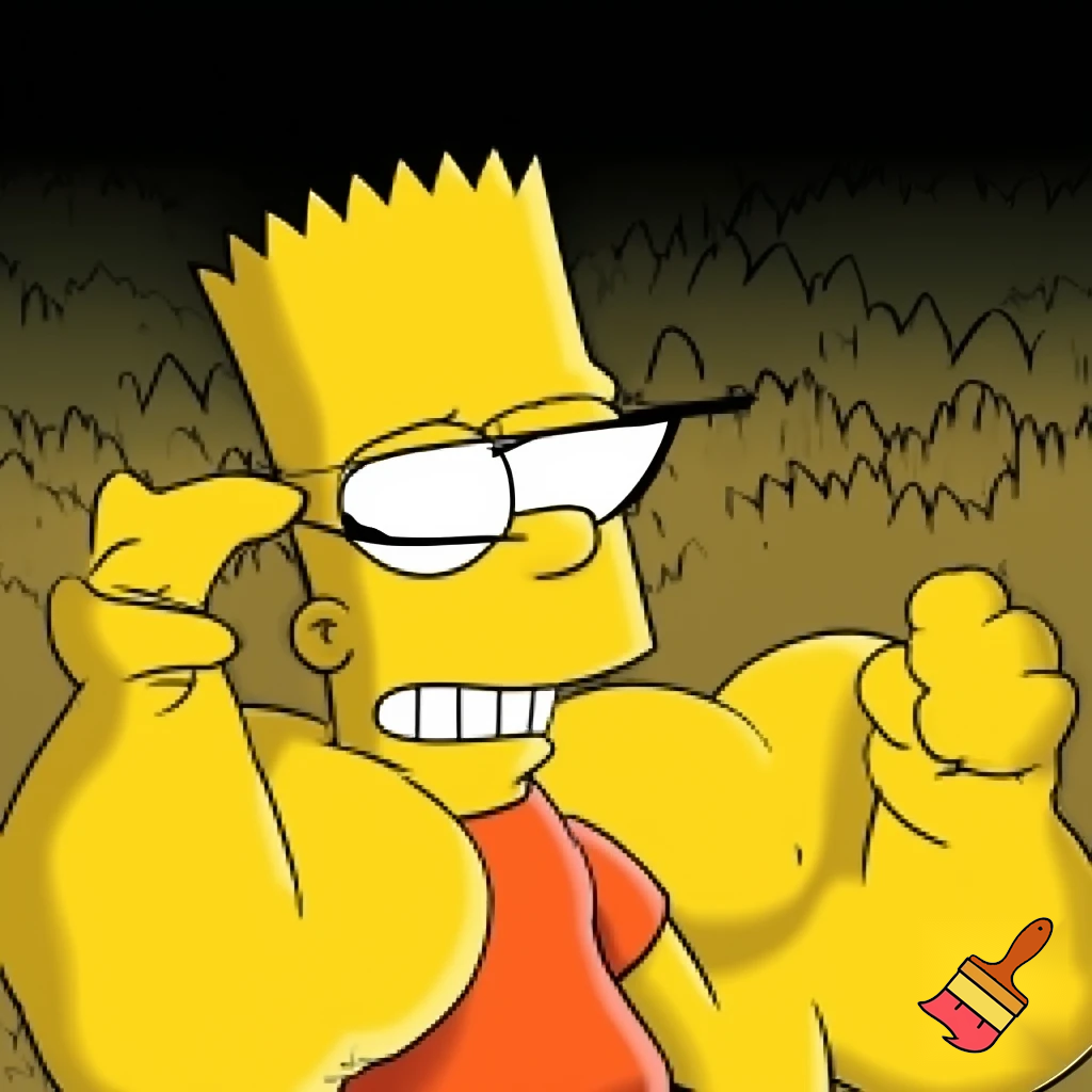 Bart Simpson with Lazer eyes unaliving Peter griffin