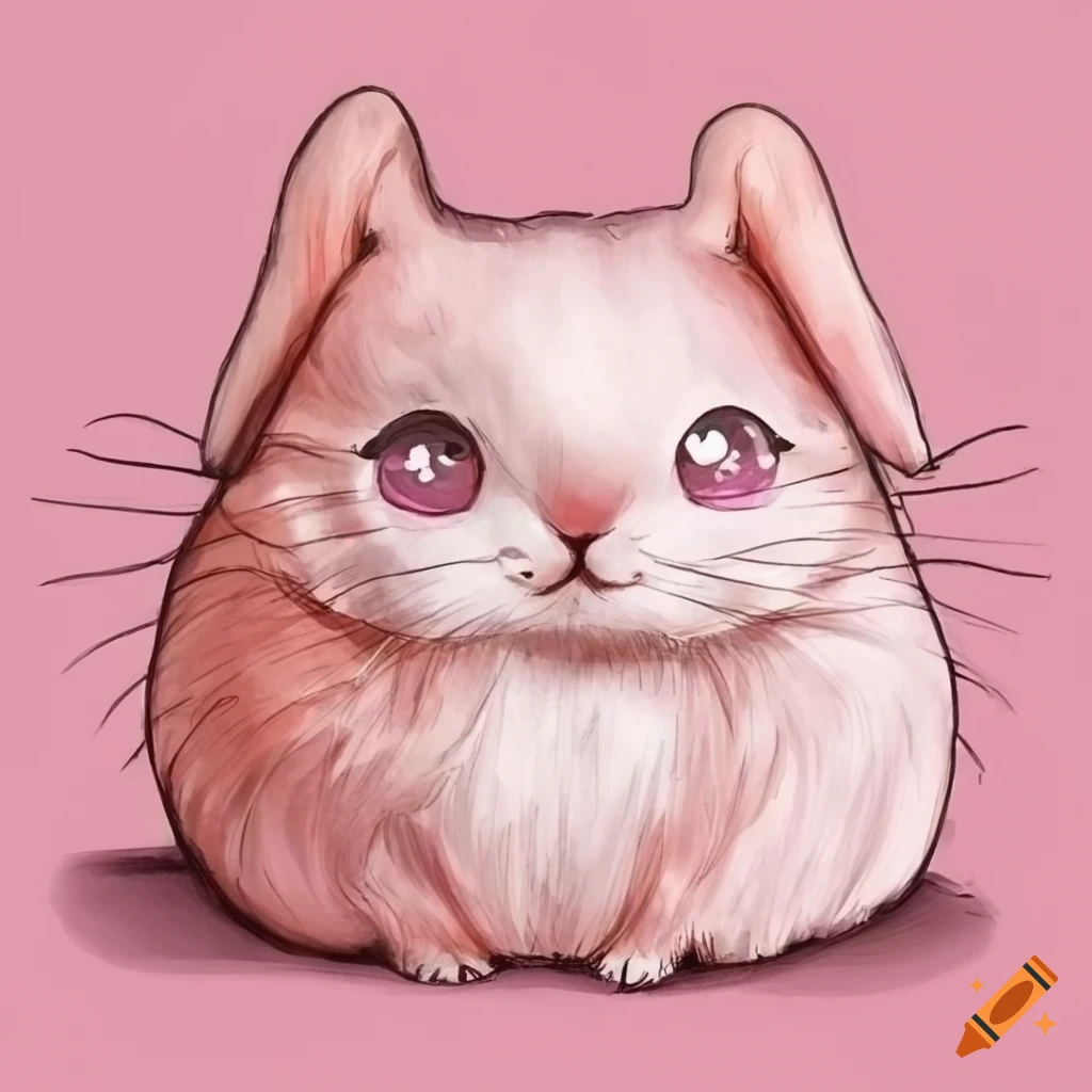 BUNNY LOAF drawing pastel pink cute kawaii with long lashes