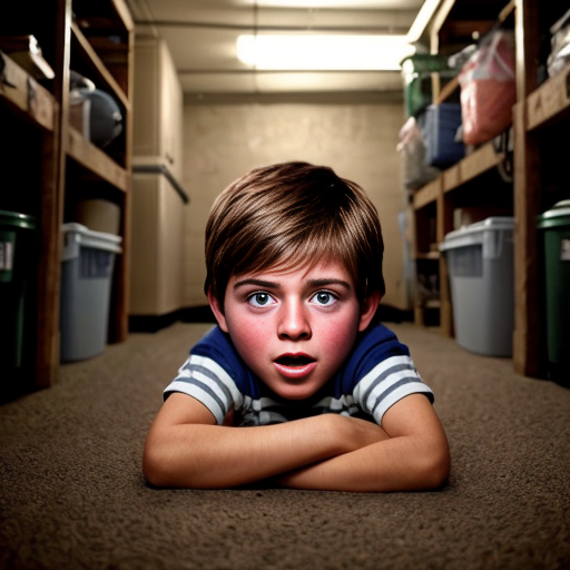 make an very Erie picture of a kid in the basement in the corner and make the picture look like it was tooken from the guy that kidnapped the guy