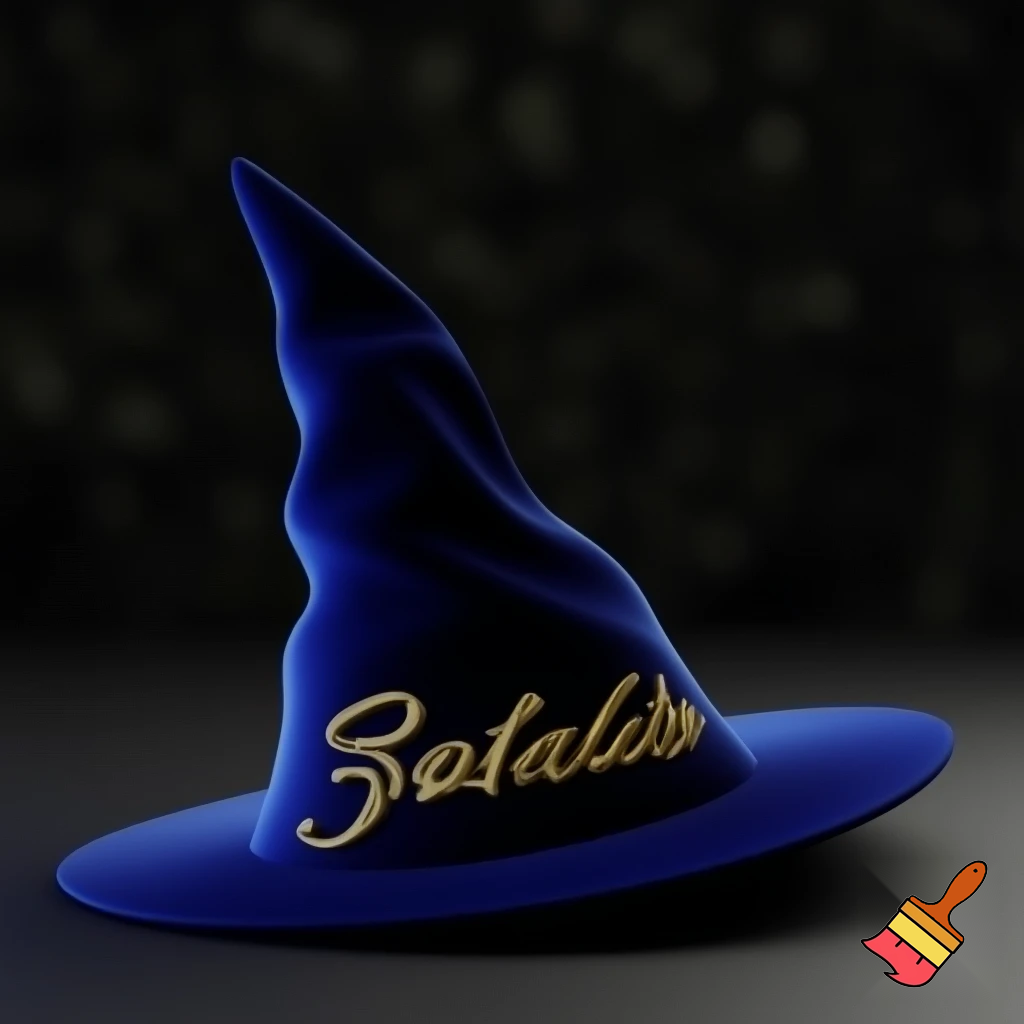 Christmas wizard hat written and velvet
