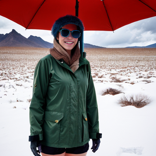 create images for the following:Desert	hat, sunglasses, T-shirt, shorts, sunscreen
Rainforest	raincoat, rain boots, umbrella
Polar	heavy coat, winter hat, scarf, gloves, snow boots
Mountains	jacket, warm hat, boots, long pants