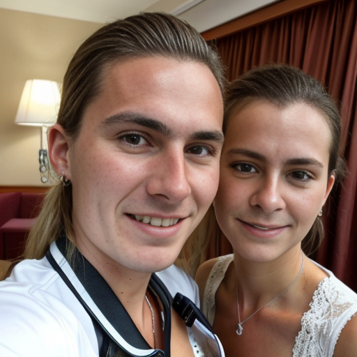 Goretzka and Vanessa at the hotel 