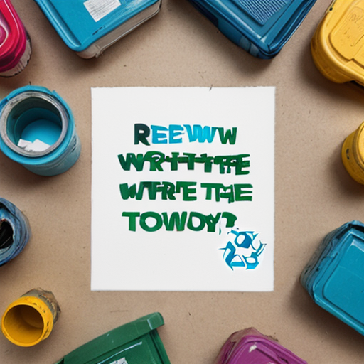 Recycle today, renew tomorrow (write the slogan on the art)