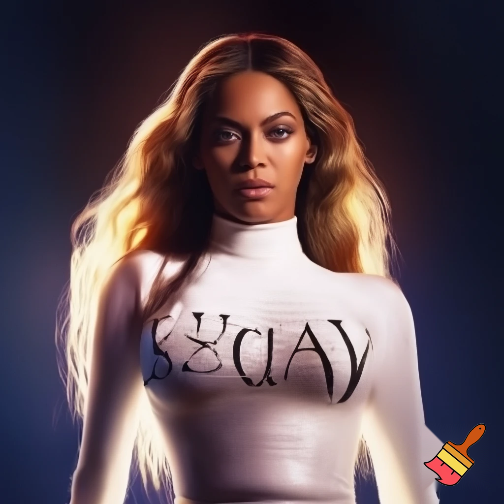 Beyonce wearing a sexy white top with a text saying "iam mommy "