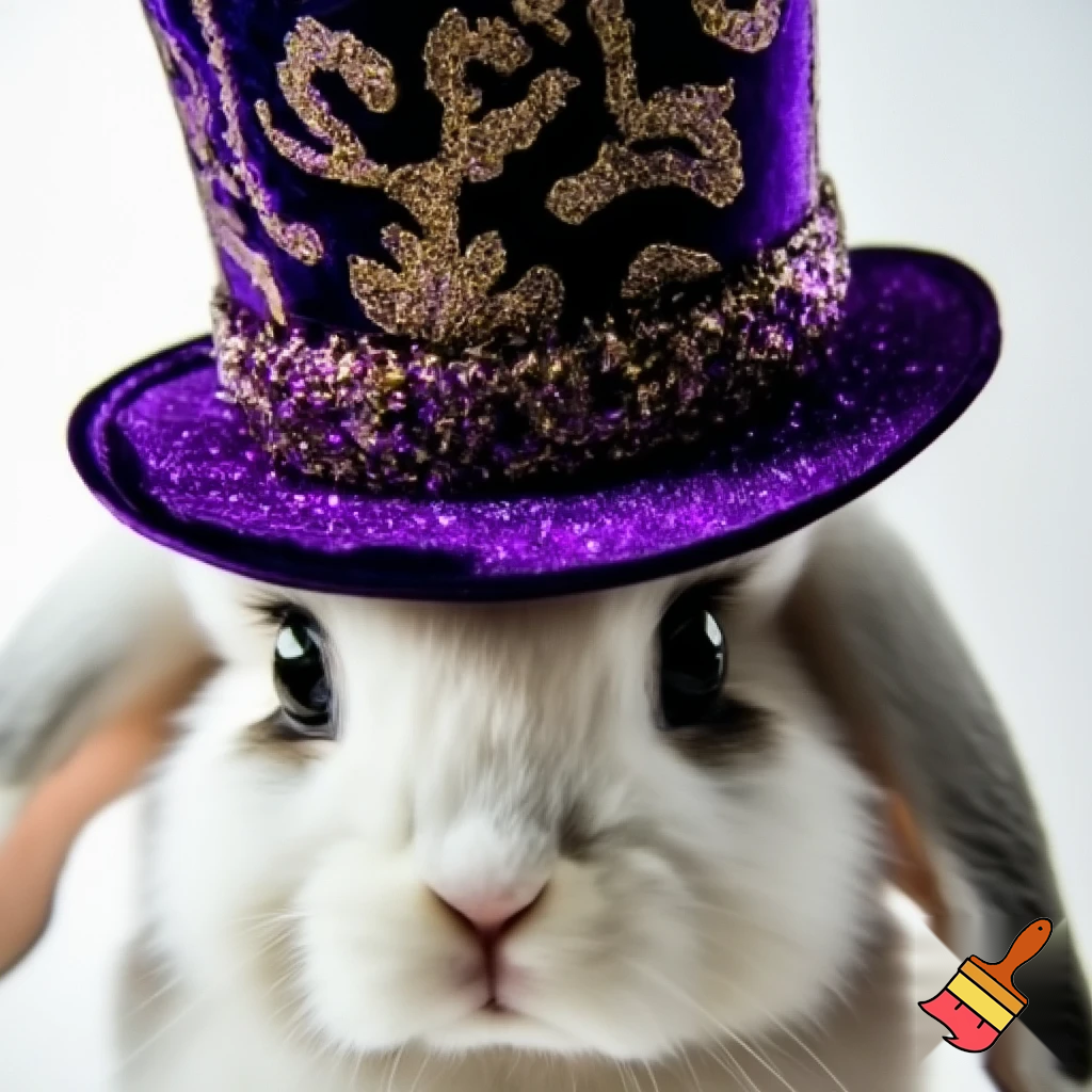 Purple and gold top hat velvet glitter gold purple purple and white purple and white Easter bunny is ears special hat mascot Easter bunny? Costume.