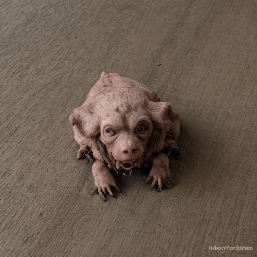 Baby crawler MUTANT DEFORMED grotesque EXPIREMENT UGLY GROSS DISGUSTING OUTSIDE SURROUNDING A HOUSE