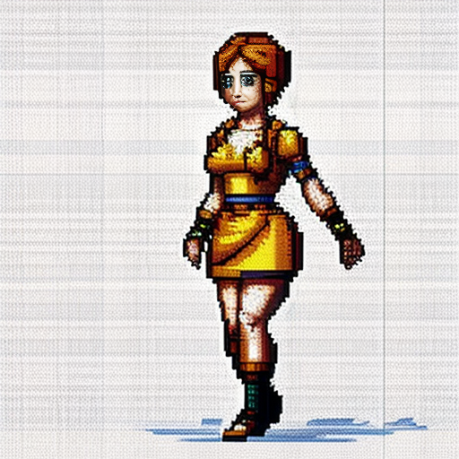 Sprite sheet, female, walking, sideway view, art pixel, 8-bit