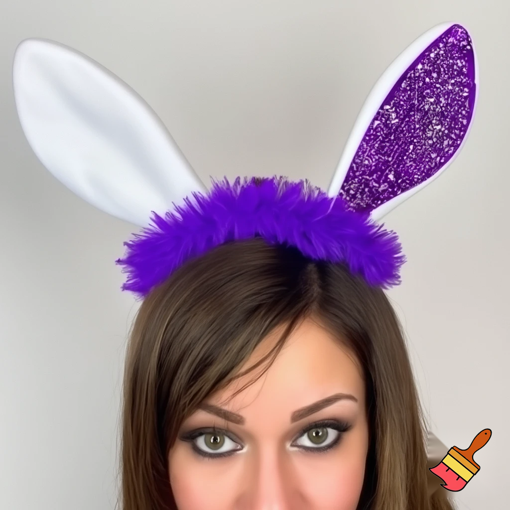 Special top hat headband Easter headband with rabbit, ears, purple and white purple and white with glitter velvet golden purple and white with glitter