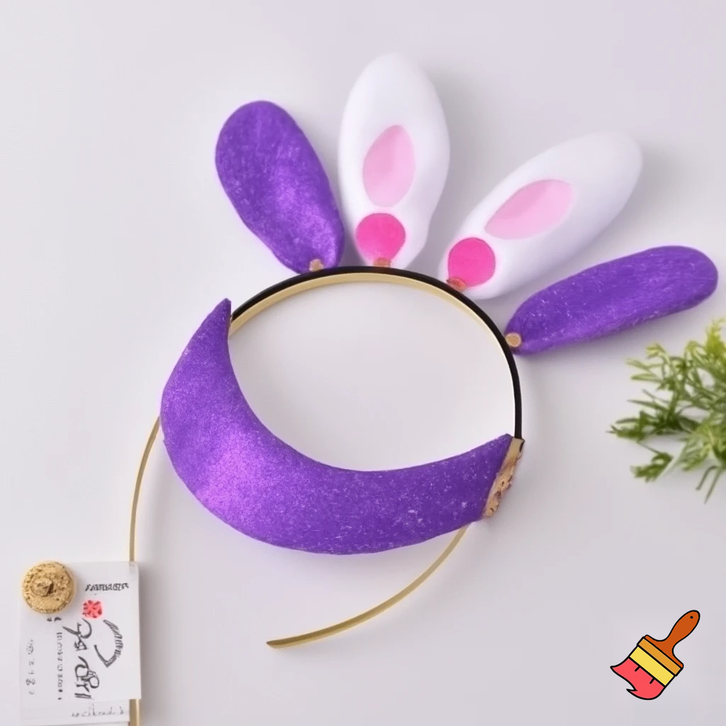 Easter top hat headband Easter bunny headband, purple and white with gold Easter top hat headband