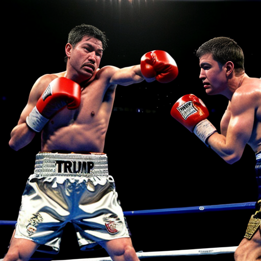 Trump knocking out Jimmy Kimmel in a boxing match