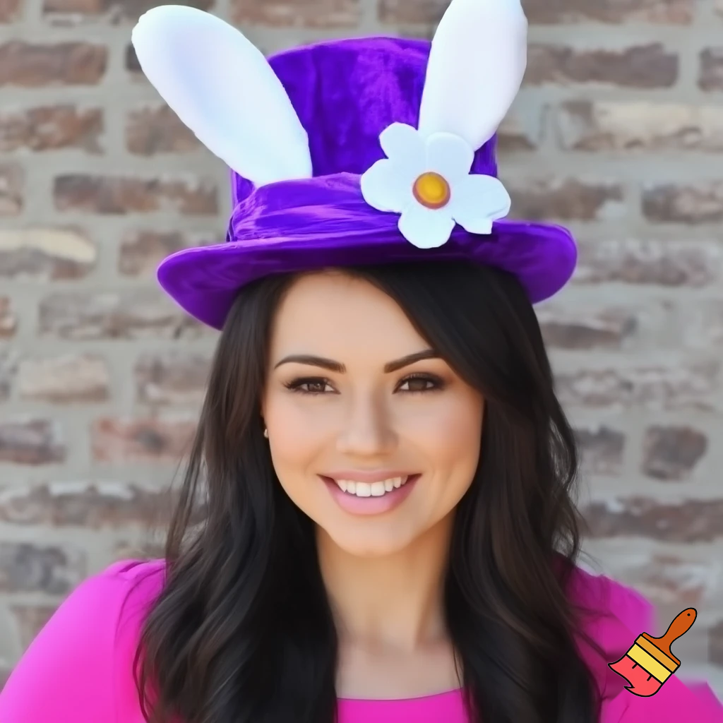 Easter bunny headband, top hat, Easter hat headband, top hat, purple and white, purple and white velvet top hat