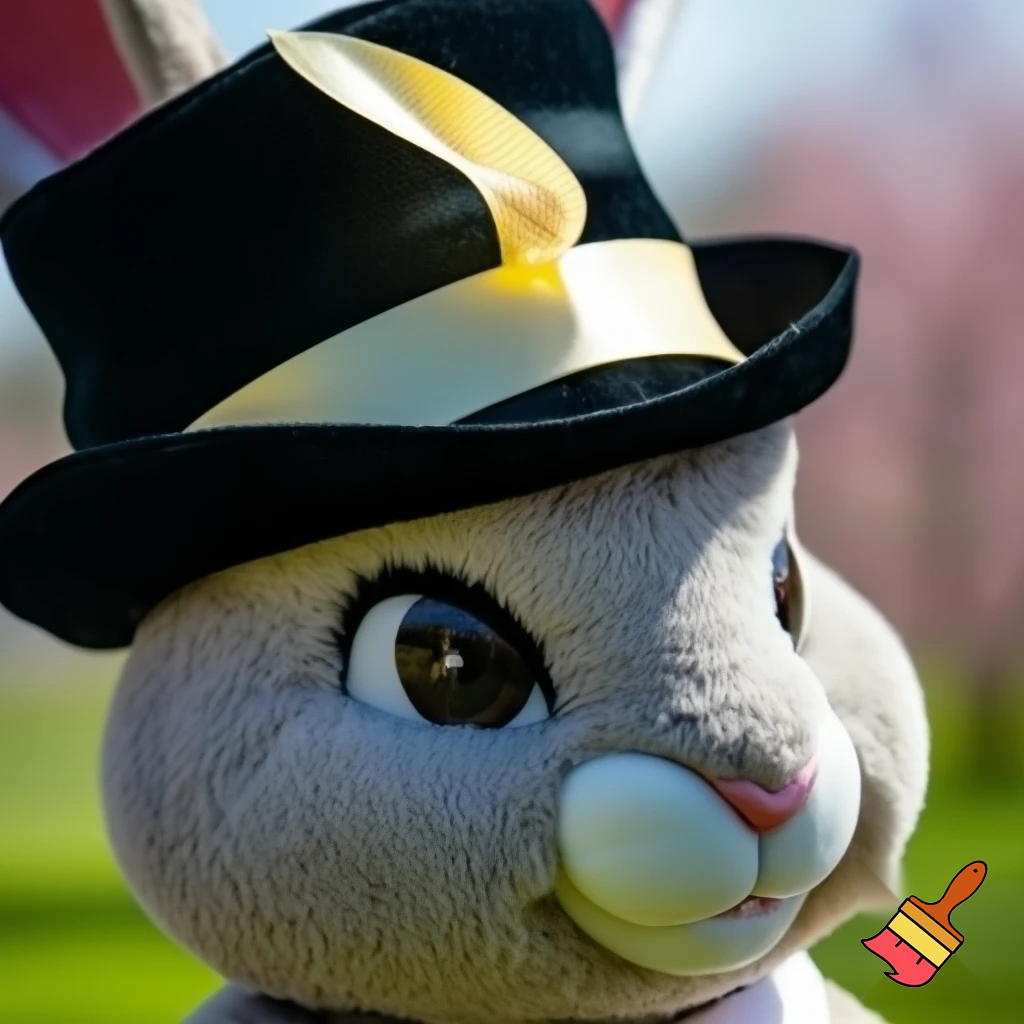 Easter bunny mascot costume top hat special Easter bunny, expensive and a delicate