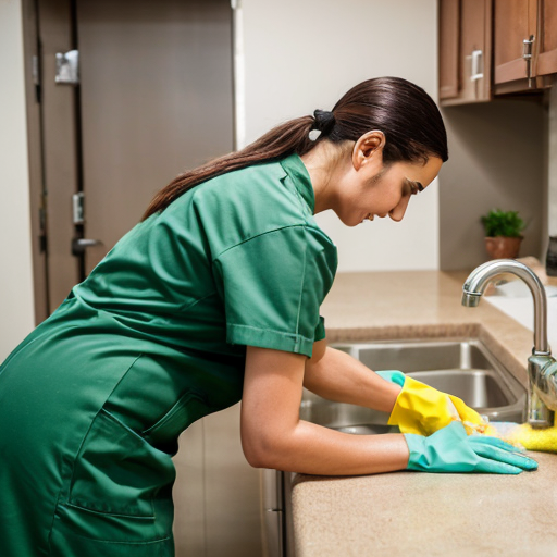 make a image ,  
name West Mohora Cleaning & Hospitality services , add Arabic name also, add cleaning tools and cleaning lady's 