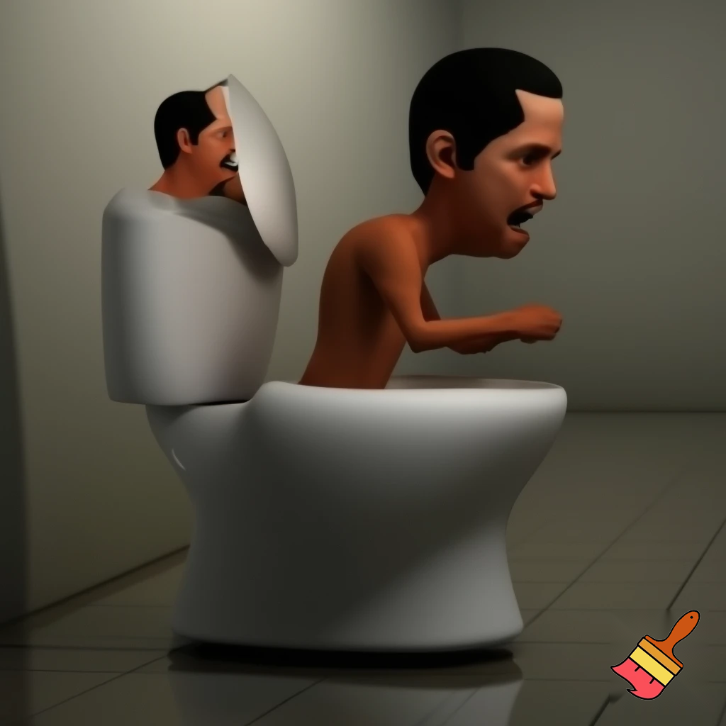  a human farting on a skibidi toilet