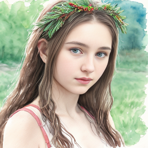 Full view portrait mystical ethereal herbs goddess a thong, herbs dryad. cute teen girl, european, white, opening, pim, spuic hari, looks at camera, camelt cute caucasian white teen girl, christmas, red dark red, night, skin at river, camelt, watercolor painting, seethrou, layin, opening, pim, show, puic hari, tples
