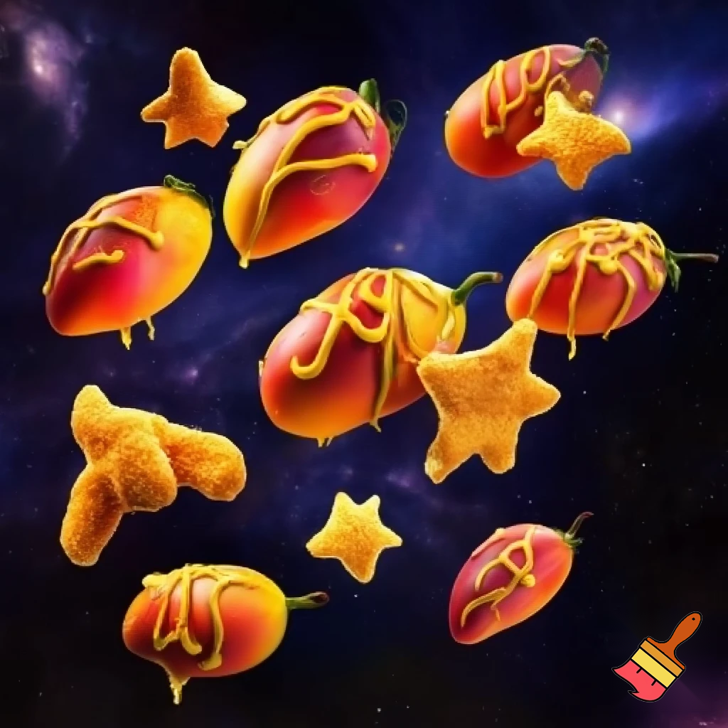 67 mangos
with mustard and chicken nugget stars