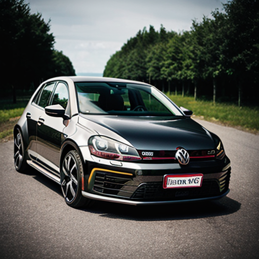 Erstelle mir einen coolen Volkswagen GTI Schriftzug in 16x4 Format