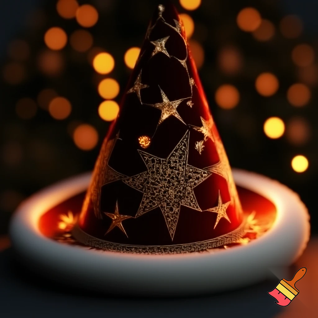 Christmas wizard hat stars and means read a Christmas hat