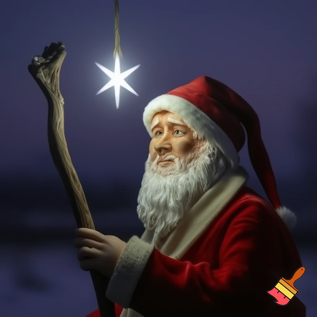 Ratha Santa Claus with the walking stick a star