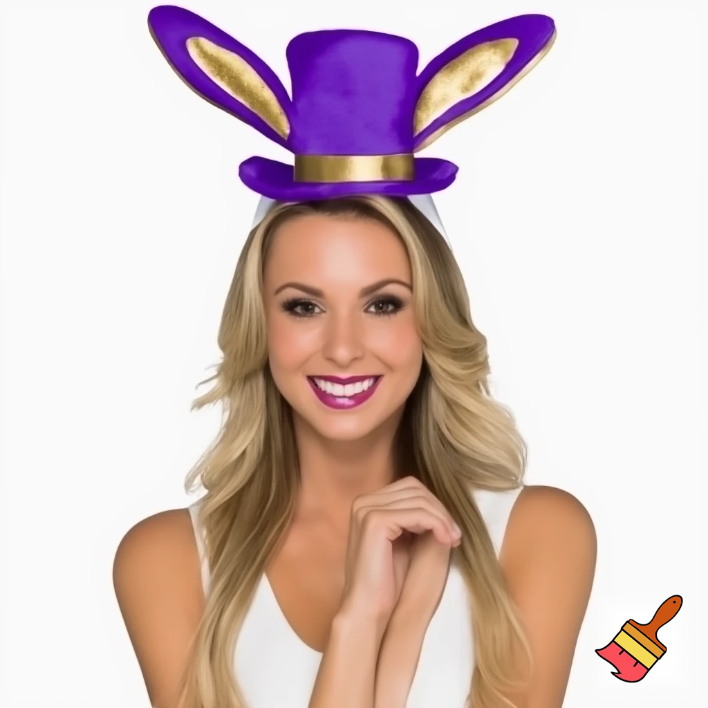 Easter top head headband, purple and white bunny ears top hat purple and gold top hat headband