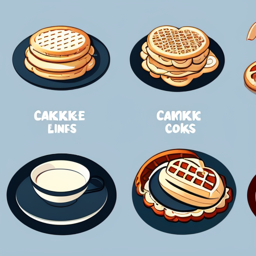 Cartoon waffles and cookies