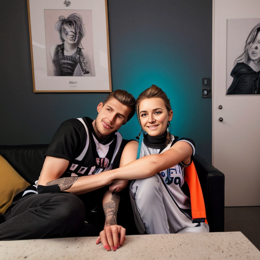 Goretzka and Vanessa at they chilling in the house 