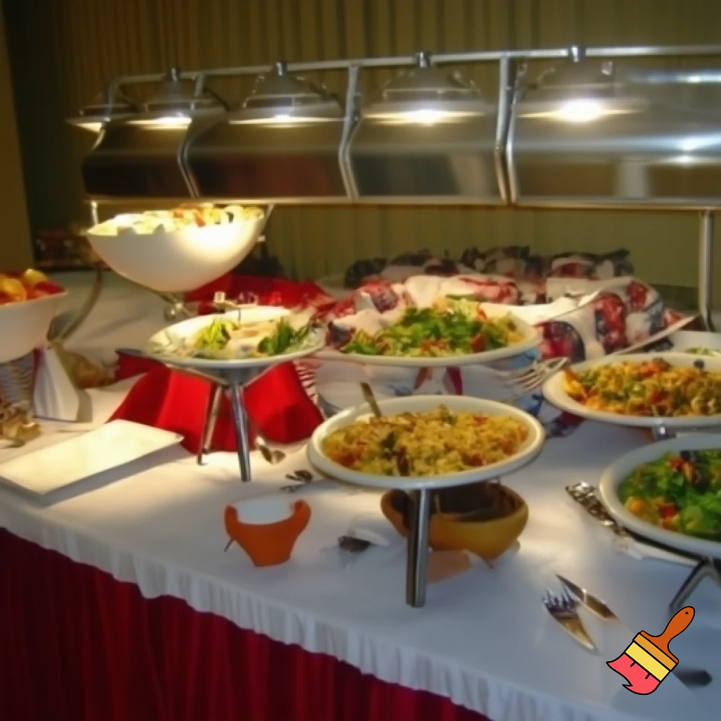 Drängt a picture of children at a buffet