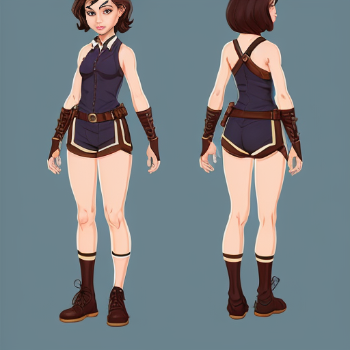 a reference sheet for a girl character design extraordinary