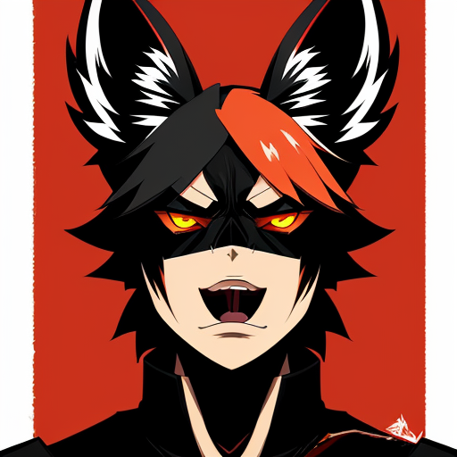 A black wild dog taking a mugshot looking DEADLY, sinister, angry and malicious