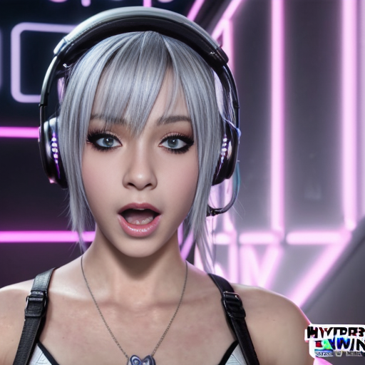 生成一张霓虹赛博风 YouTube 缩略图，动漫 VTuber 对社交媒体热帖和实时聊天做出夸张震惊反应，表情强烈、文字醒目、像真实热视频封面。