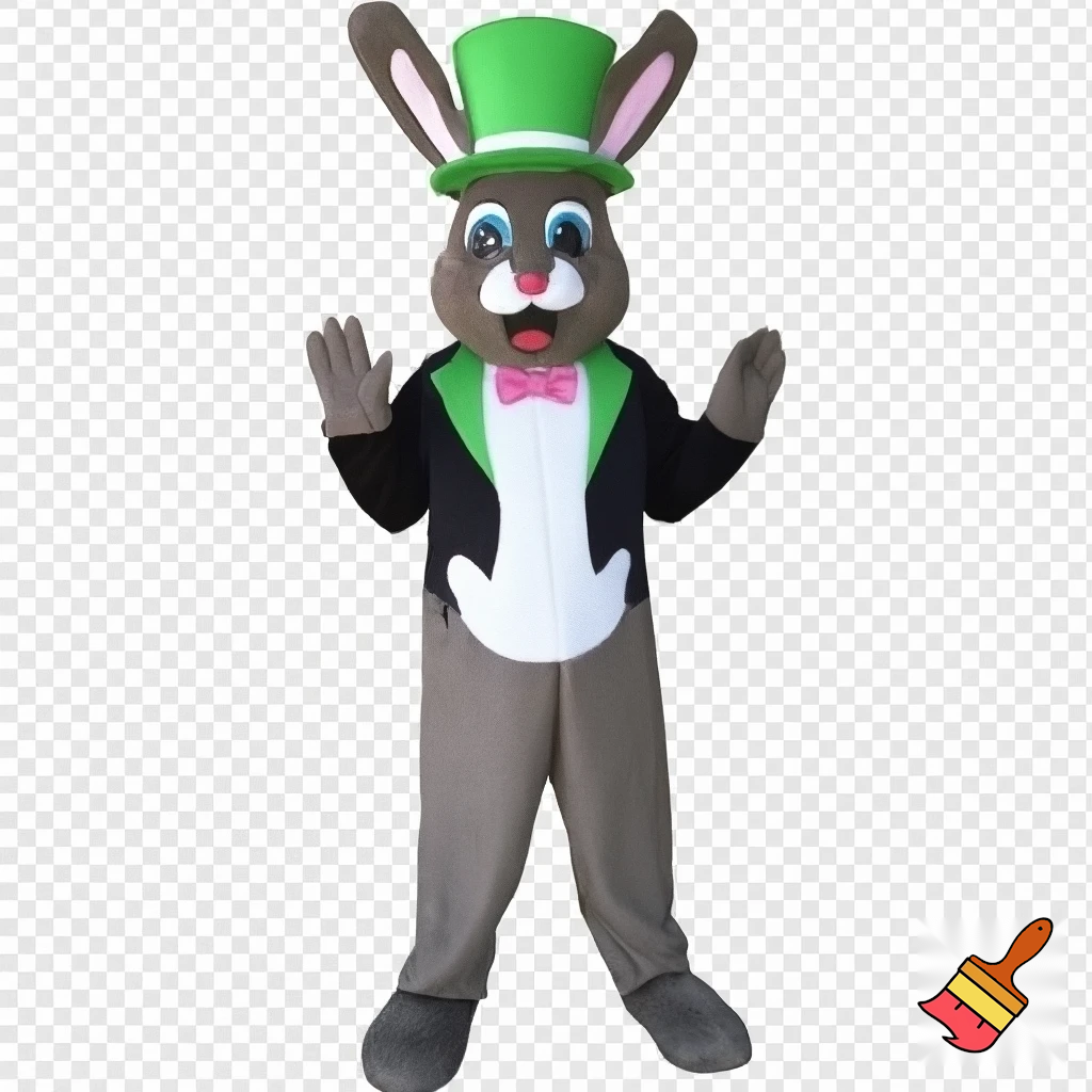 Easter bunny mascot top hat costume
