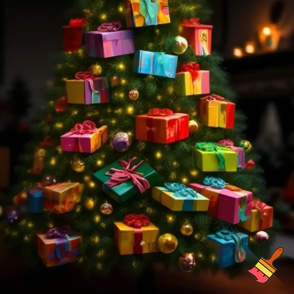 colouring box Christmas tree