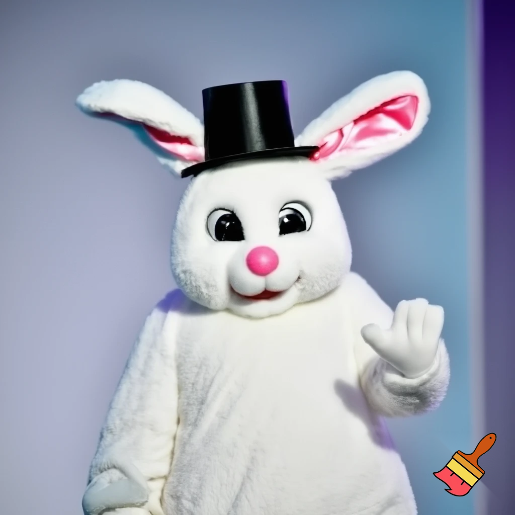 Easter bunny mascot costume top hat mascot costume magic