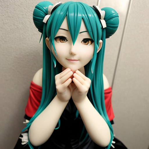 Miku old ai sits