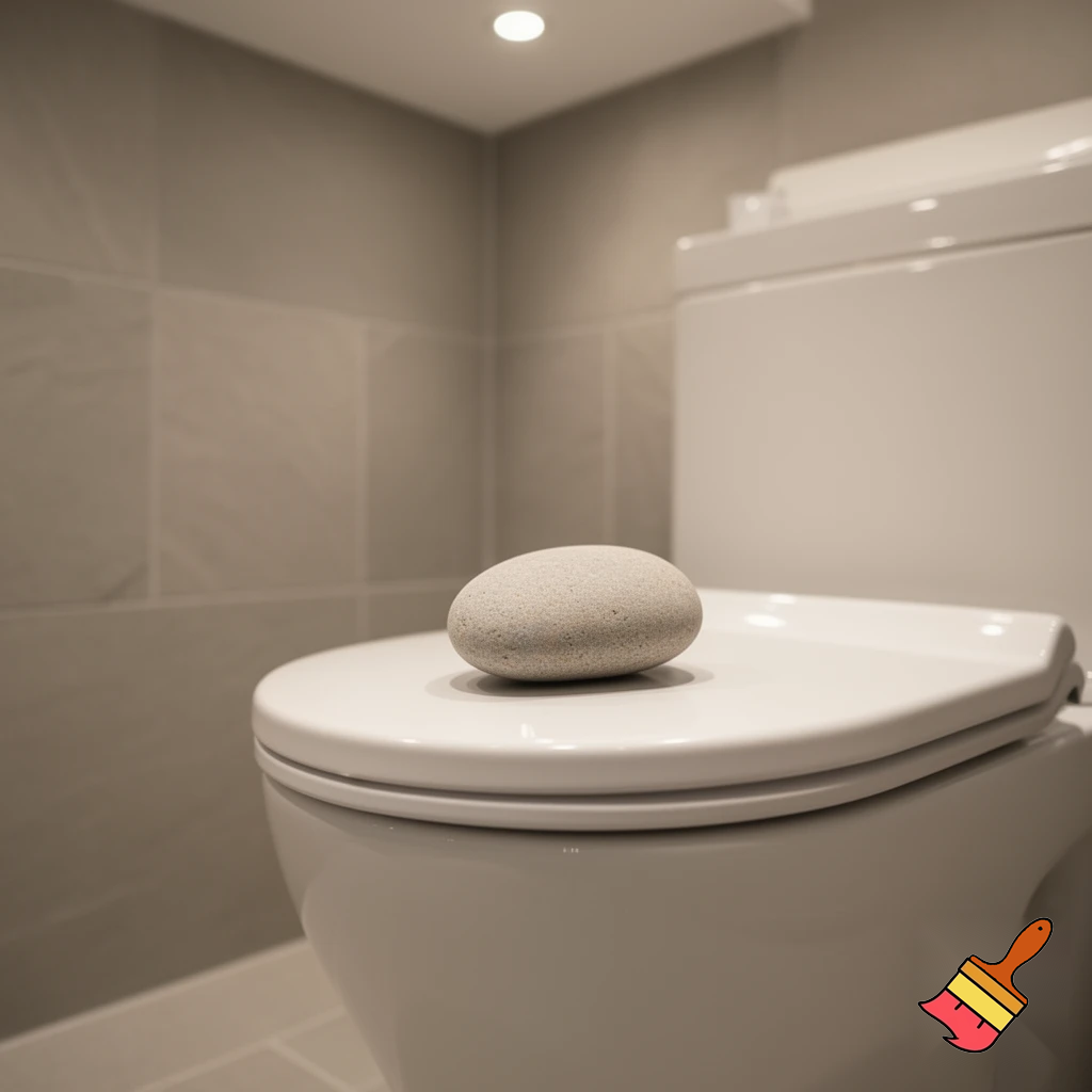 Pebble on a toilet
