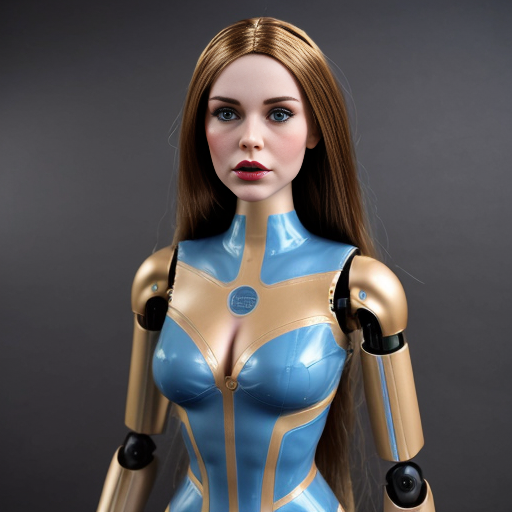 realistic robot woman doll to latex skin 