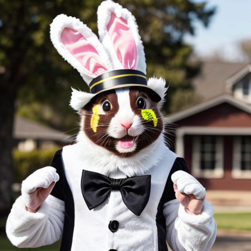 Easter bunny mascot costume top hat Easter only sells house