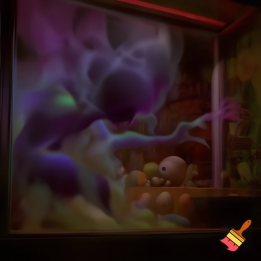 a monster that lives in the carnival games he is a puff of smoke the toys woman