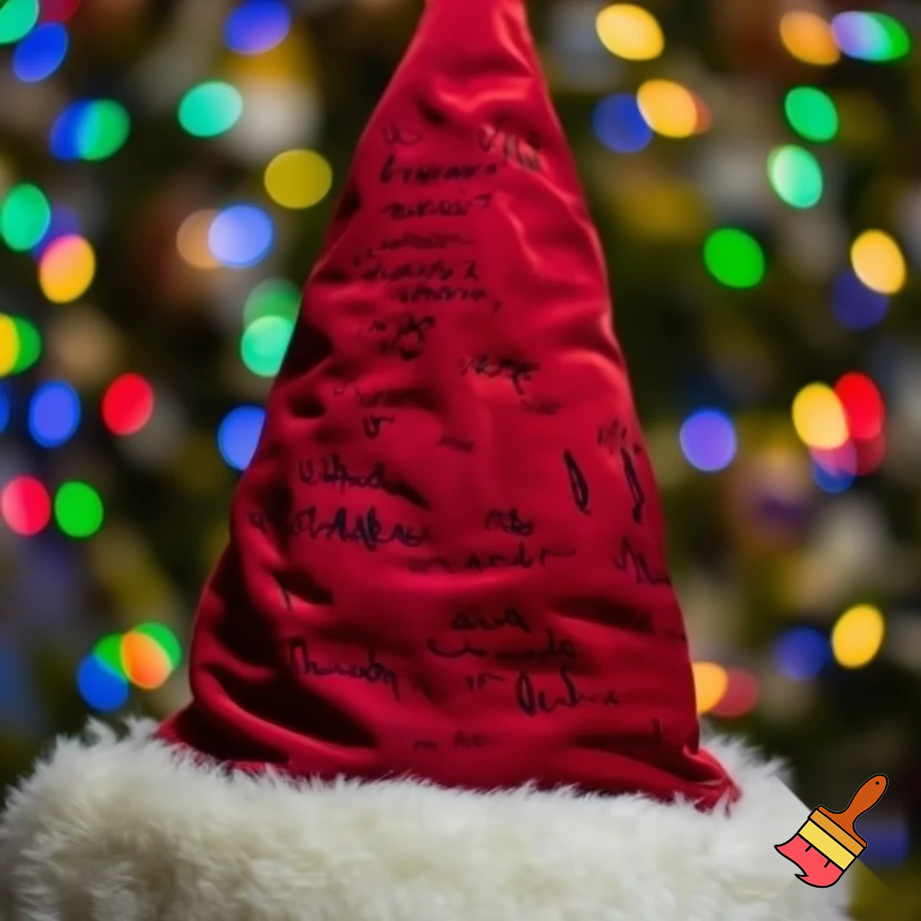 Christmas wizard hat written and velvet Santa Claus hat