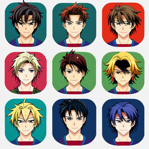  individual head shots of  the different main characters from the book the outsiders.
