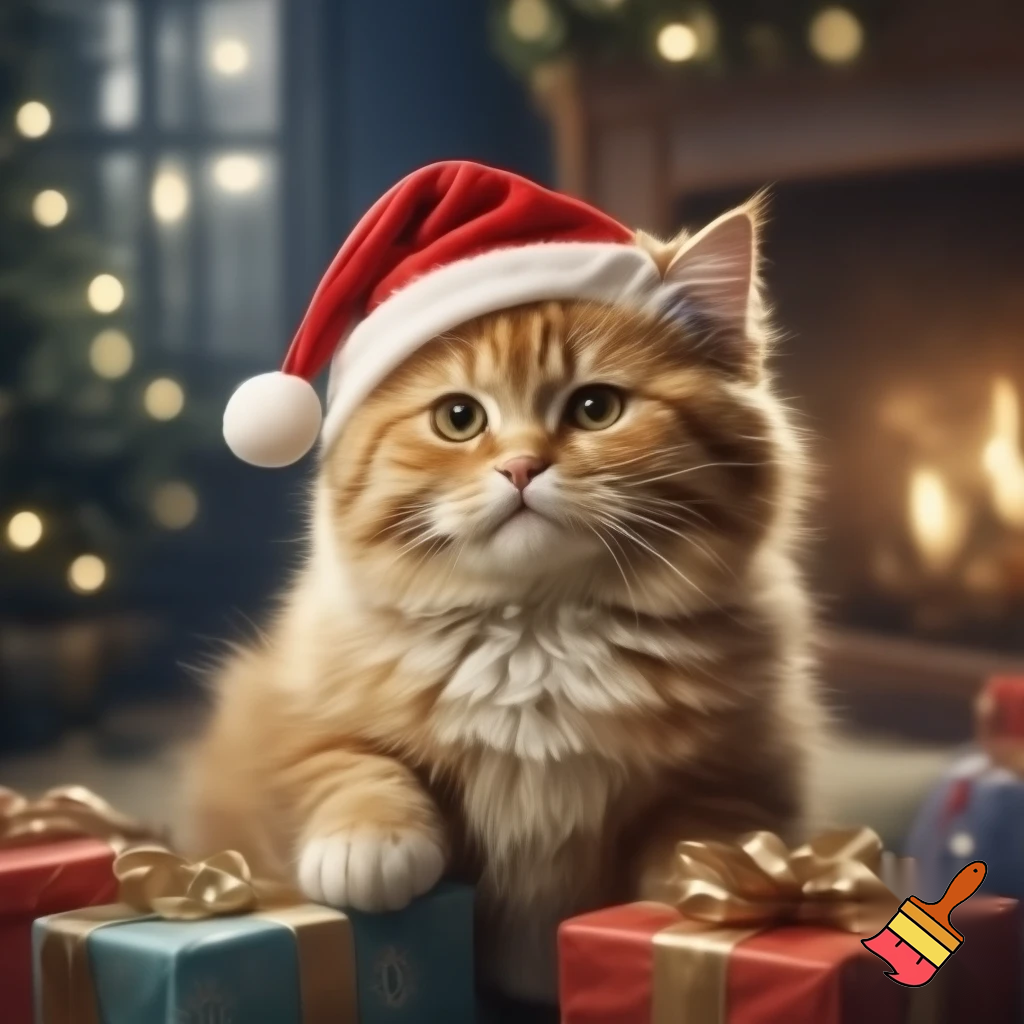 cat santa claus