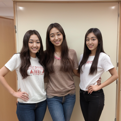 4 people all girls 2 brown 1korean 1 welsh all 13/12 mariya maahi hanah sara