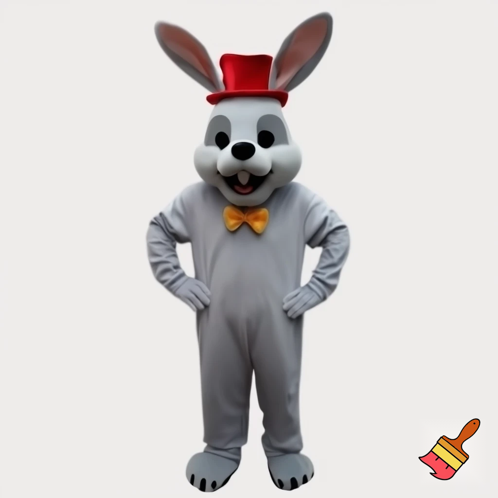 Easter bunny mascot top hat costume