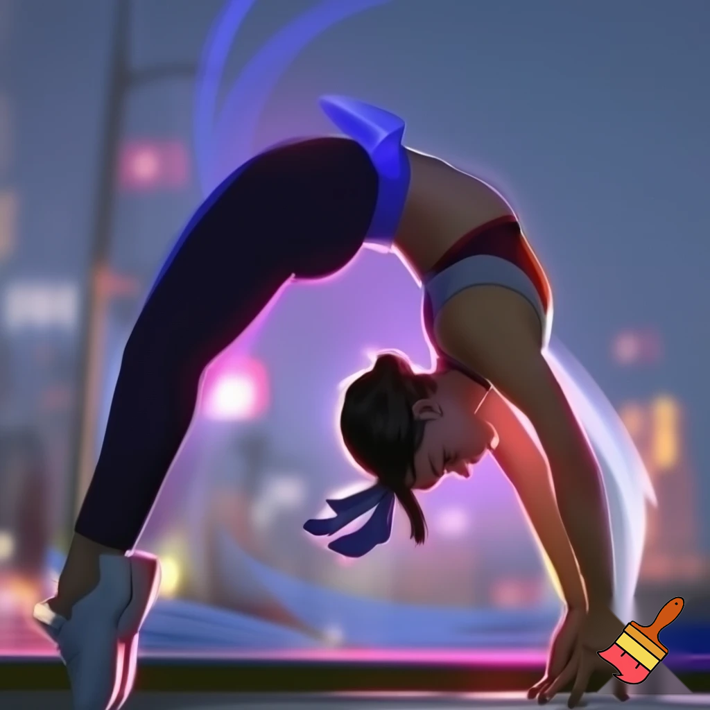 A woman doing a cartwheel