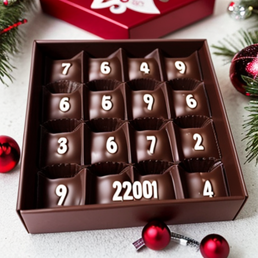 Chocolate advent calendar Numbers in the box a Christmas one hope the lead out